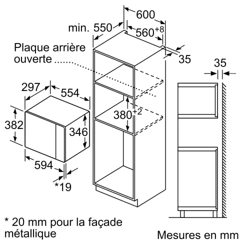 Micro-ondes encastrable monofonction BOSCH BFL 520 MS 0 - 6