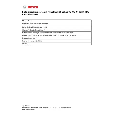 Four hydrolyse - ecoclean BOSCH HBA 554 YS 0 - 7