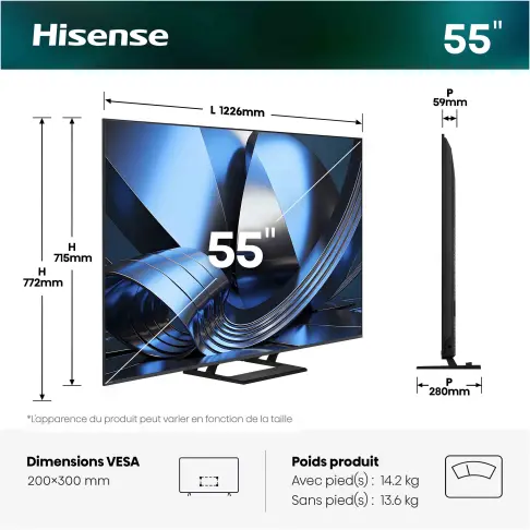 Tv led 55'' HISENSE 55U7SE - 2