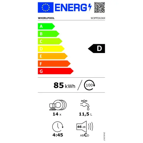 Lave-vaisselle intégré 60 cm WHIRLPOOL W3PFD636X - 11