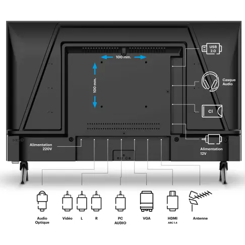 Tv led 24'' RADIOLA RA24A3 - 7